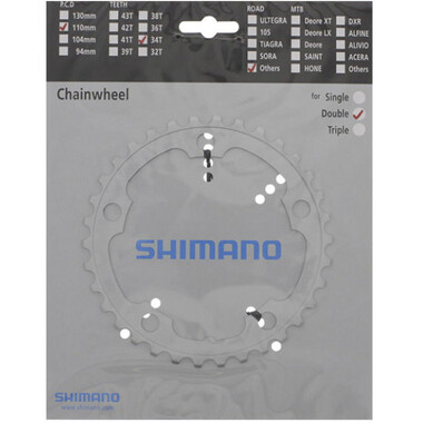 SHIMANO FC-2350 7/8S Chainring 5 Bolts 110 mm Silver 0